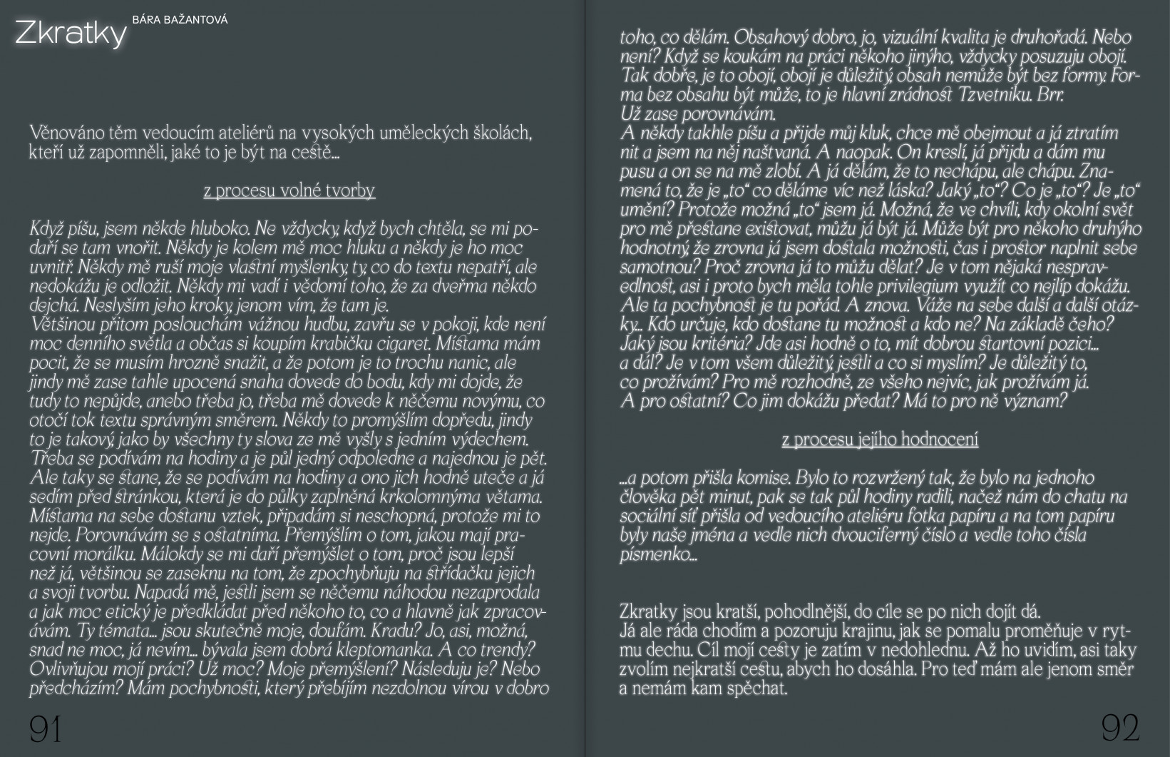 Bára Bažantová: Zkratky