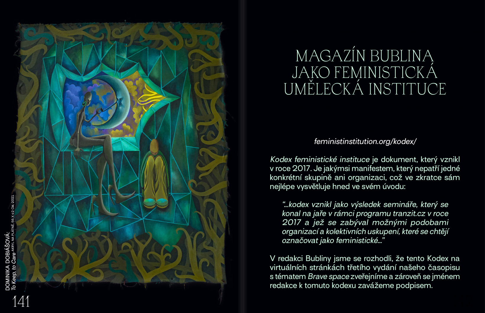 Magazín Bublina jako feministická umělecká instituce