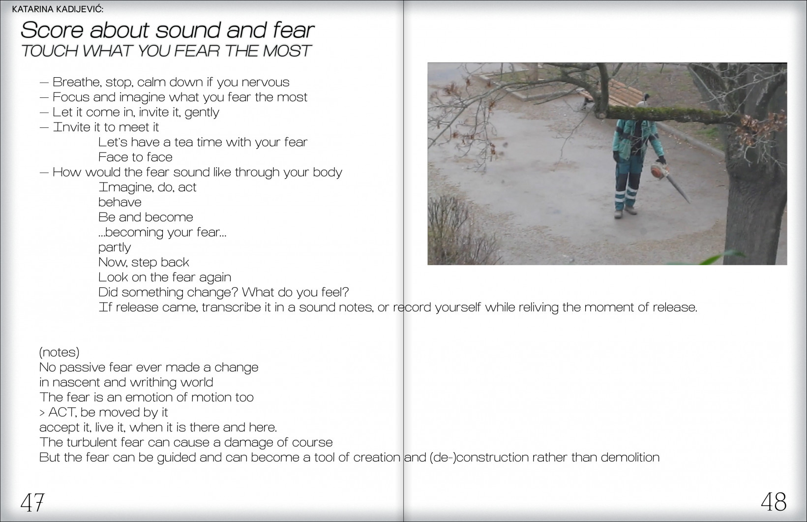 Katarína Kadijević: Score about Sound and Fear